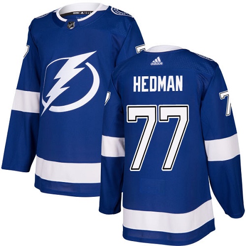Personalized Youth Tampa Bay Lightning #77 Victor Hedman Blue Home Authentic Stitched NHL Jersey