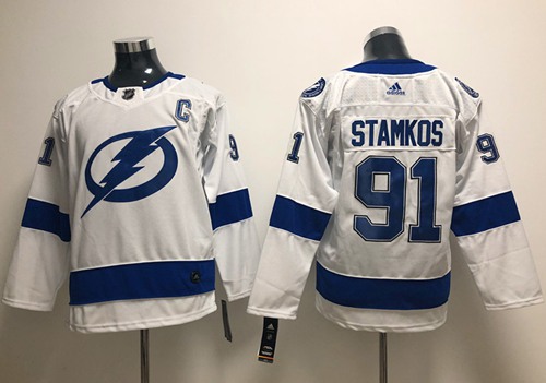 Personalized Youth Tampa Bay Lightning #91 Steven Stamkos White Road Authentic Stitched NHL Jersey