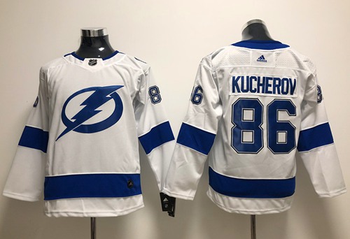 Personalized Youth Tampa Bay Lightning #86 Nikita Kucherov White Road Authentic Stitched NHL Jersey