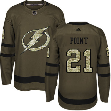 Personalized Youth Tampa Bay Lightning #21 Brayden Point Green Salute to Service Stitched NHL Jersey