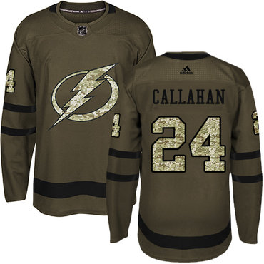 Personalized Youth Tampa Bay Lightning #24 Ryan Callahan Green Salute to Service Stitched NHL Jersey