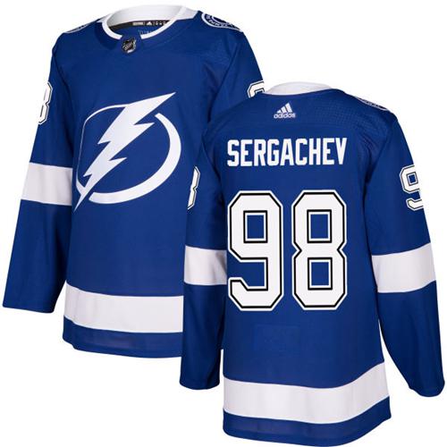 Personalized Youth Tampa Bay Lightning #98 Mikhail Sergachev Blue Home Authentic Stitched NHL Jersey