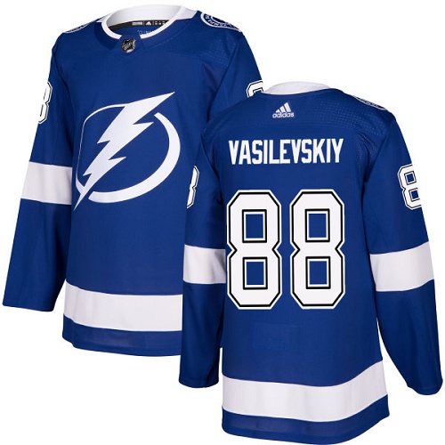 Personalized Youth Tampa Bay Lightning #88 Andrei Vasilevskiy Blue Home Authentic Stitched NHL Jersey