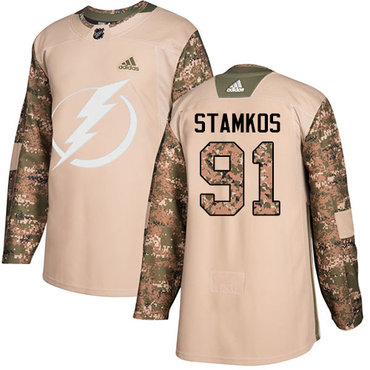 Personalized Youth Tampa Bay Lightning #91 Steven Stamkos Camo Authentic 2017 Veterans Day Stitched NHL Jersey