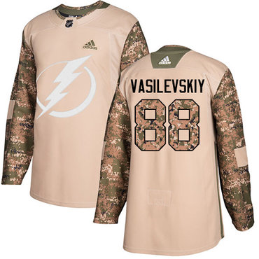 Personalized Youth Tampa Bay Lightning #88 Andrei Vasilevskiy Camo Authentic 2017 Veterans Day Stitched NHL Jersey