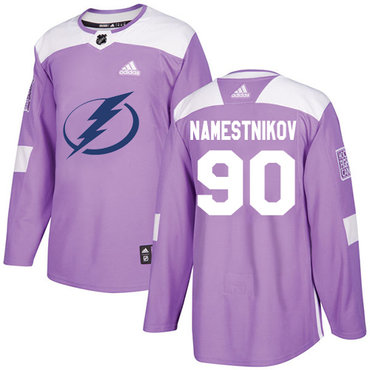 Personalized Youth Tampa Bay Lightning #90 Vladislav Namestnikov Purple Authentic Fights Cancer Stitched NHL Jersey