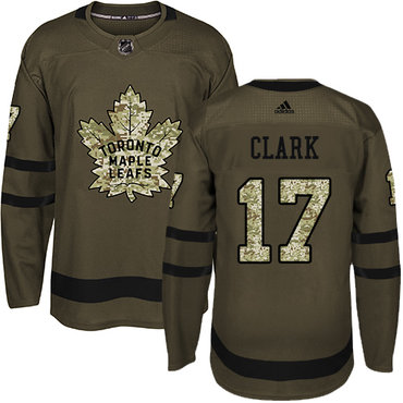 Personalized Youth Toronto Maple Leafs #17 Wendel Clark Green Salute to Service Stitched NHL Jersey