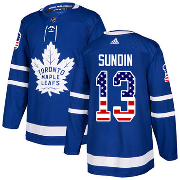 Personalized Youth Toronto Maple Leafs #13 Mats Sundin Blue Home Authentic USA Flag Stitched NHL Jersey