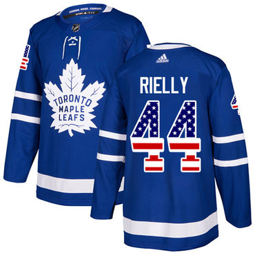 Personalized Youth Toronto Maple Leafs #44 Morgan Rielly Blue Home Authentic USA Flag Stitched NHL Jersey