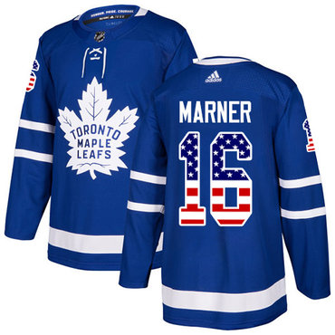 Personalized Youth Toronto Maple Leafs #16 Mitchell Marner Blue Home Authentic USA Flag Stitched NHL Jersey