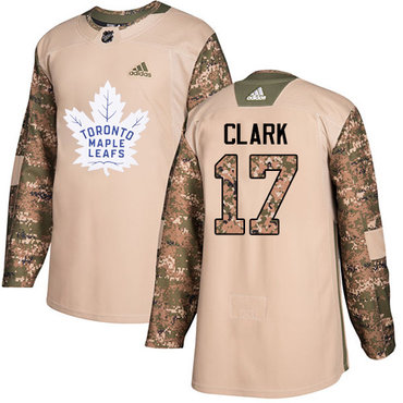 Personalized Youth Toronto Maple Leafs #17 Wendel Clark Camo Authentic 2017 Veterans Day Stitched NHL Jersey