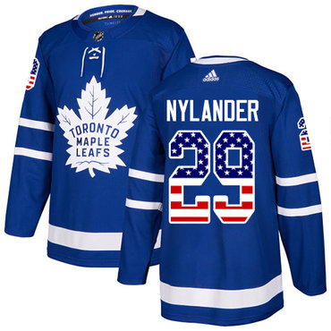 Personalized Youth Toronto Maple Leafs #29 William Nylander Blue Home Authentic USA Flag Stitched NHL Jersey