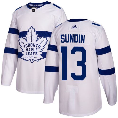 Personalized Youth Toronto Maple Leafs #13 Mats Sundin White Authentic 2018 Stadium Series Stitched NHL Jersey