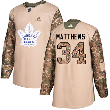 Personalized Youth Toronto Maple Leafs #34 Auston Matthews Camo Authentic 2017 Veterans Day Stitched NHL Jersey