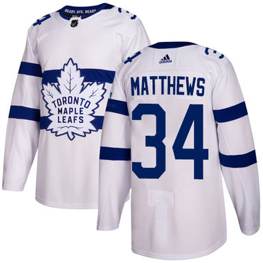Personalized Youth Toronto Maple Leafs #34 Auston Matthews White Authentic 2018 Stadium Series Stitched NHL Jersey