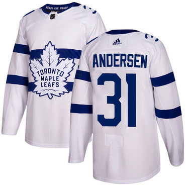 Personalized Youth Toronto Maple Leafs #31 Frederik Andersen White Authentic 2018 Stadium Series Stitched NHL Jersey