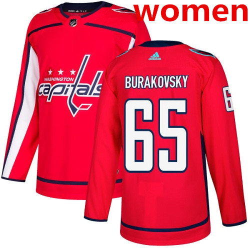 Personalized Women’s Washington Capitals #65 Andre Burakovsky Red Home Authentic Stitched NHL Jersey
