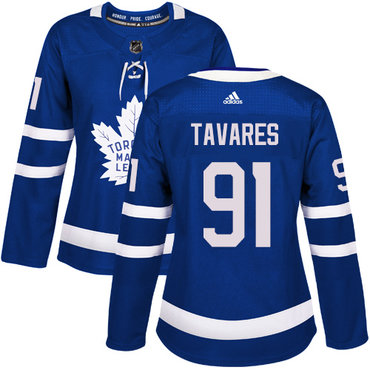 Personalized Women’s Toronto Maple Leafs #91 John Tavares Blue Home Authentic Stitched NHL Jersey