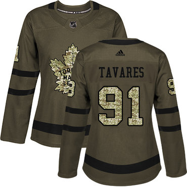 Personalized Women’s Toronto Maple Leafs #91 John Tavares Green Salute to Service Stitched NHL Jersey
