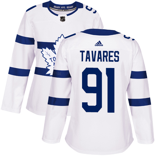 Personalized Women’s Toronto Maple Leafs #91 John Tavares White Authentic 2018 Stadium Series Stitched NHL Jersey