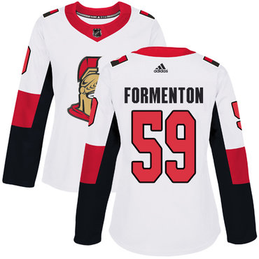 Personalized Women’s Ottawa Senators Alex Formenton Authentic White Away Jersey NHL #59