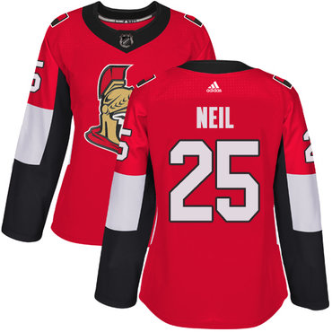 Personalized Women’s Ottawa Senators #25 Chris Neil Red Home Authentic Stitched NHL Jersey