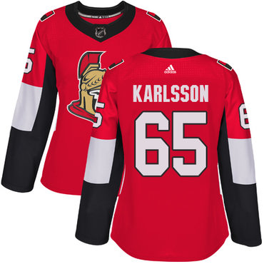 Personalized Women’s Ottawa Senators #65 Erik Karlsson Red Home Authentic Stitched NHL Jersey
