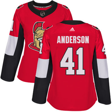 Personalized Women’s Ottawa Senators #41 Craig Anderson Red Home Authentic Stitched NHL Jersey