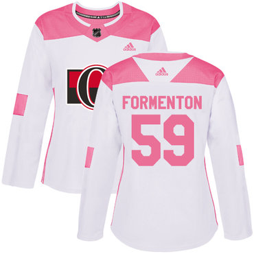 Personalized Women’s Ottawa Senators Alex Formenton Authentic WhitePink Jersey NHL #59 Fashion