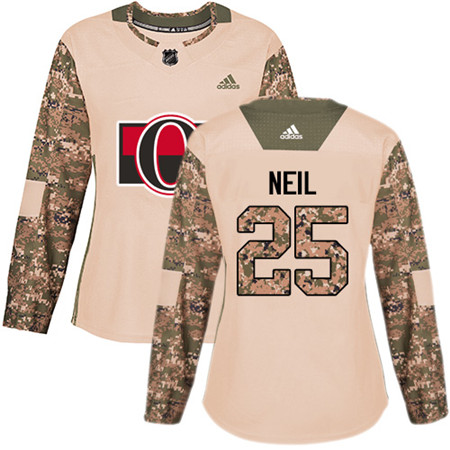 Personalized Women’s Ottawa Senators #25 Chris Neil Camo Authentic 2017 Veterans Day Stitched NHL Jersey