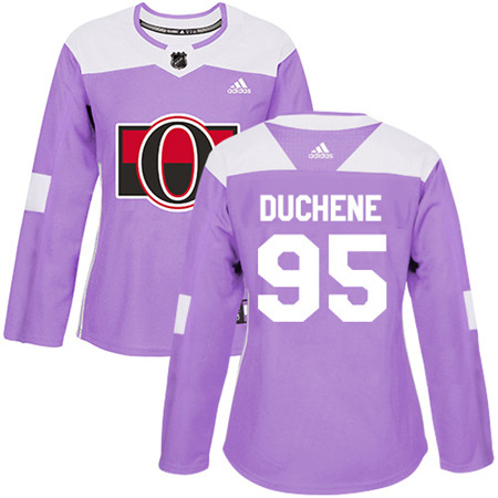 Personalized Women’s Ottawa Senators #95 Matt Duchene Purple Authentic Fights Cancer Stitched NHL Jersey