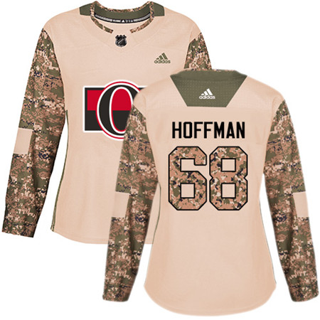 Personalized Women’s Ottawa Senators #68 Mike Hoffman Camo Authentic 2017 Veterans Day Stitched NHL Jersey