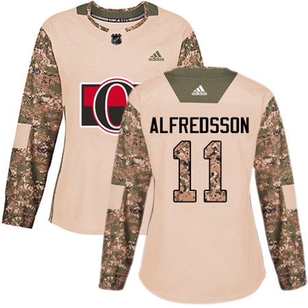 Personalized Women’s Ottawa Senators #11 Daniel Alfredsson Camo Authentic 2017 Veterans Day Stitched NHL Jersey