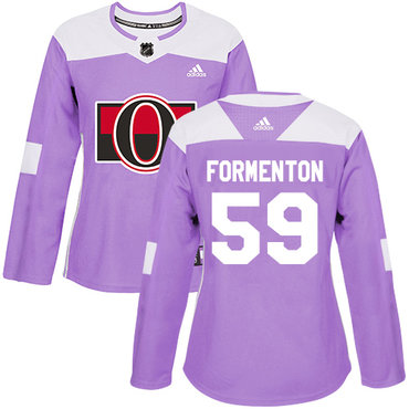 Personalized Women’s Ottawa Senators Alex Formenton Authentic Purple Jersey NHL #59 Fights Cancer Practice