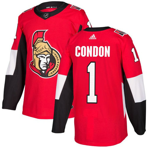Personalized Youth Ottawa Senators #1 Mike Condon Red Home Authentic Stitched NHL Jersey