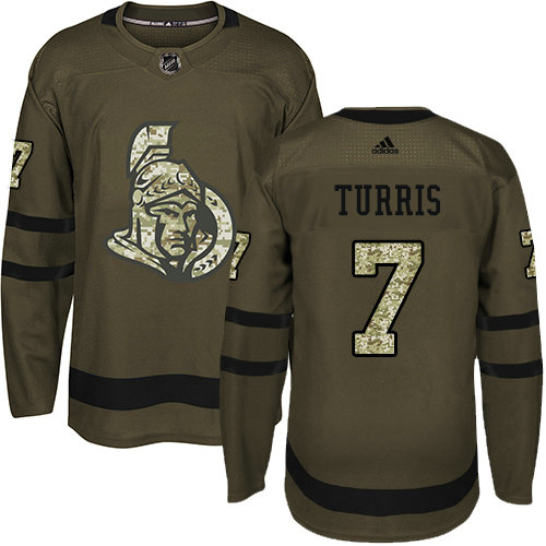 Personalized Youth Ottawa Senators #7 Kyle Turris Green Salute to Service Stitched NHL Jersey