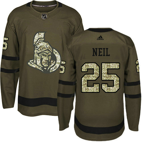Personalized Youth Ottawa Senators #25 Chris Neil Green Salute to Service Stitched NHL Jersey