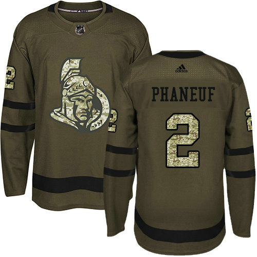 Personalized Youth Ottawa Senators #2 Dion Phaneuf Green Salute to Service Stitched NHL Jersey