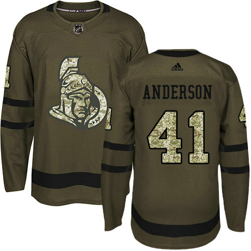 Personalized Youth Ottawa Senators #41 Craig Anderson Green Salute to Service Stitched NHL Jersey