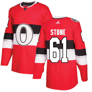 Personalized Youth Ottawa Senators #61 Mark Stone Red Authentic 2017 100 Classic Stitched NHL Jersey