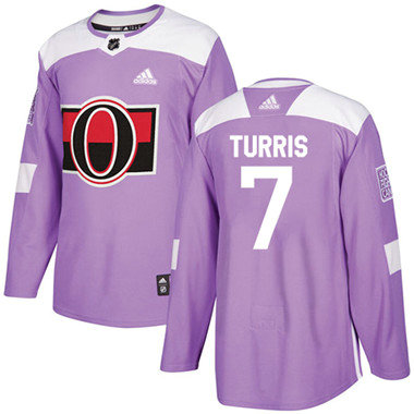 Personalized Youth Ottawa Senators #7 Kyle Turris Purple Authentic Fights Cancer Stitched NHL Jersey