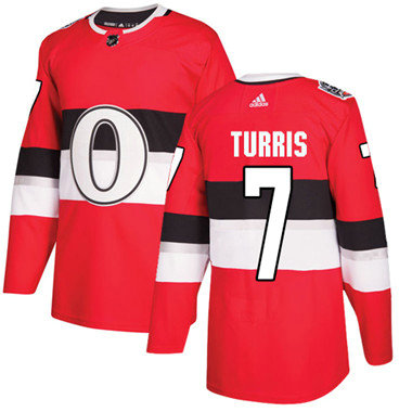 Personalized Youth Ottawa Senators #7 Kyle Turris Red Authentic 2017 100 Classic Stitched NHL Jersey