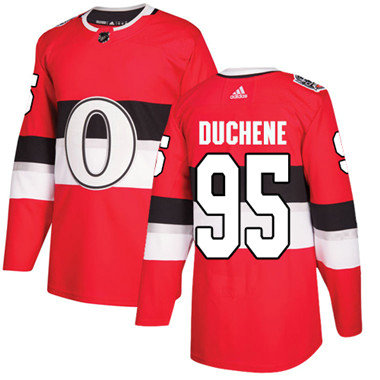 Personalized Youth Ottawa Senators #95 Matt Duchene Red Authentic 2017 100 Classic Stitched NHL Jersey