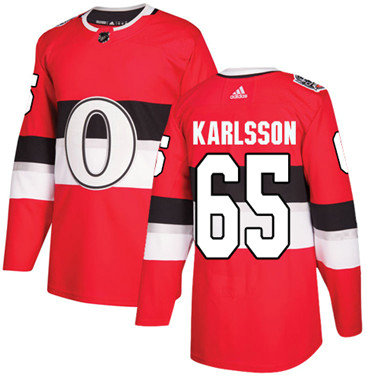 Personalized Youth Ottawa Senators #65 Erik Karlsson Red Authentic 2017 100 Classic Stitched NHL Jersey