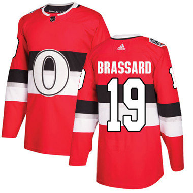 Personalized Youth Ottawa Senators #19 Derick Brassard Red Authentic 2017 100 Classic Stitched NHL Jersey