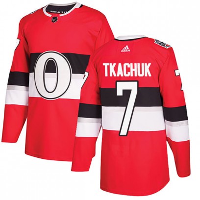 Personalized Youth Ottawa Senators #7 Brady Tkachuk 2017-100 Red Classic Jersey