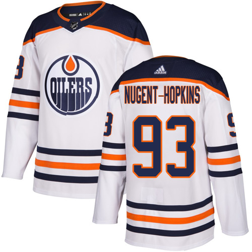 Personalized Youth Edmonton Oilers #93 Ryan Nugent-Hopkins Away White NHL Alternate Jersey