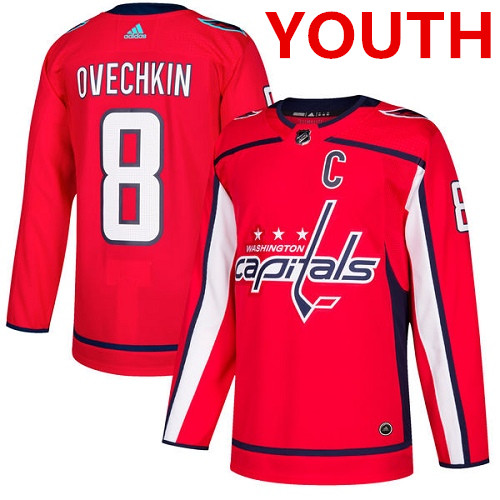 Personalized Youth Washington Capitals #8 Alex Ovechkin Red Home Authentic Stitched NHL Jersey