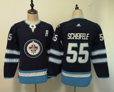 Personalized Women’s Winnipeg Jets #55 Mark Scheifele Navy Jersey