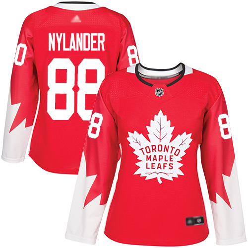 Personalized Women’s Toronto Maple Leafs #88 William Nylander Red Team Canada Authentic Stitched Hockey Jersey